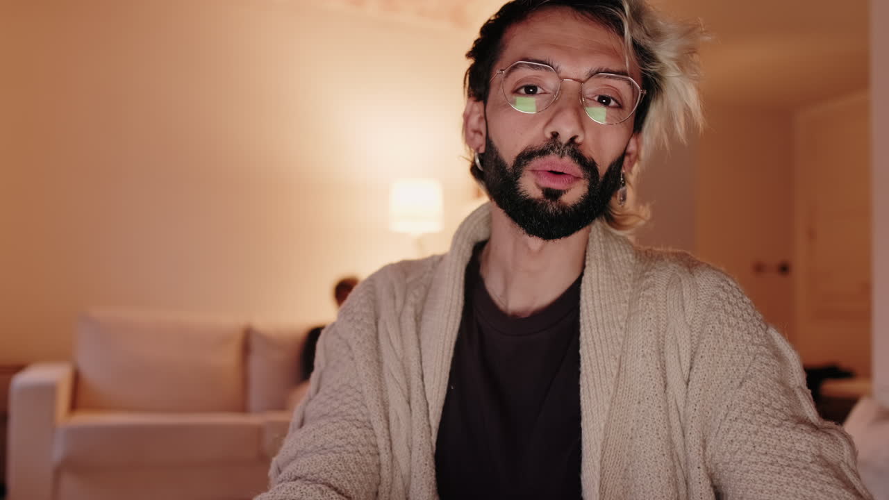 Young man or gay Video Chatting and Having Fun