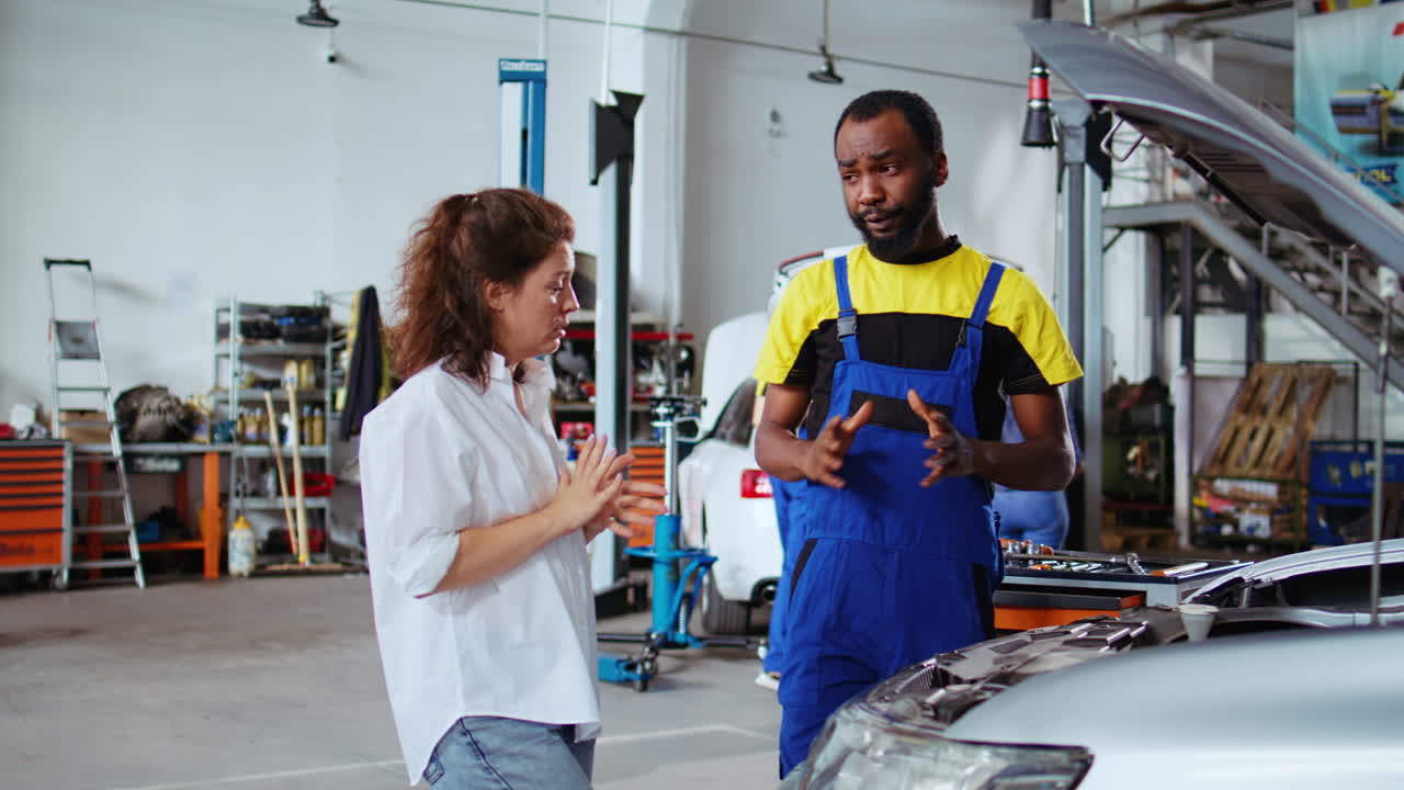 Mechanic shows client car changes