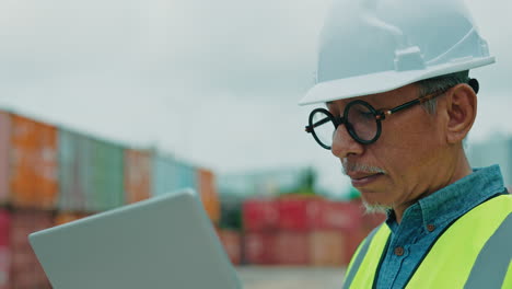 engineer working at a shipping port