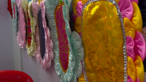 colorful handmade fabric flowers hanging decorations