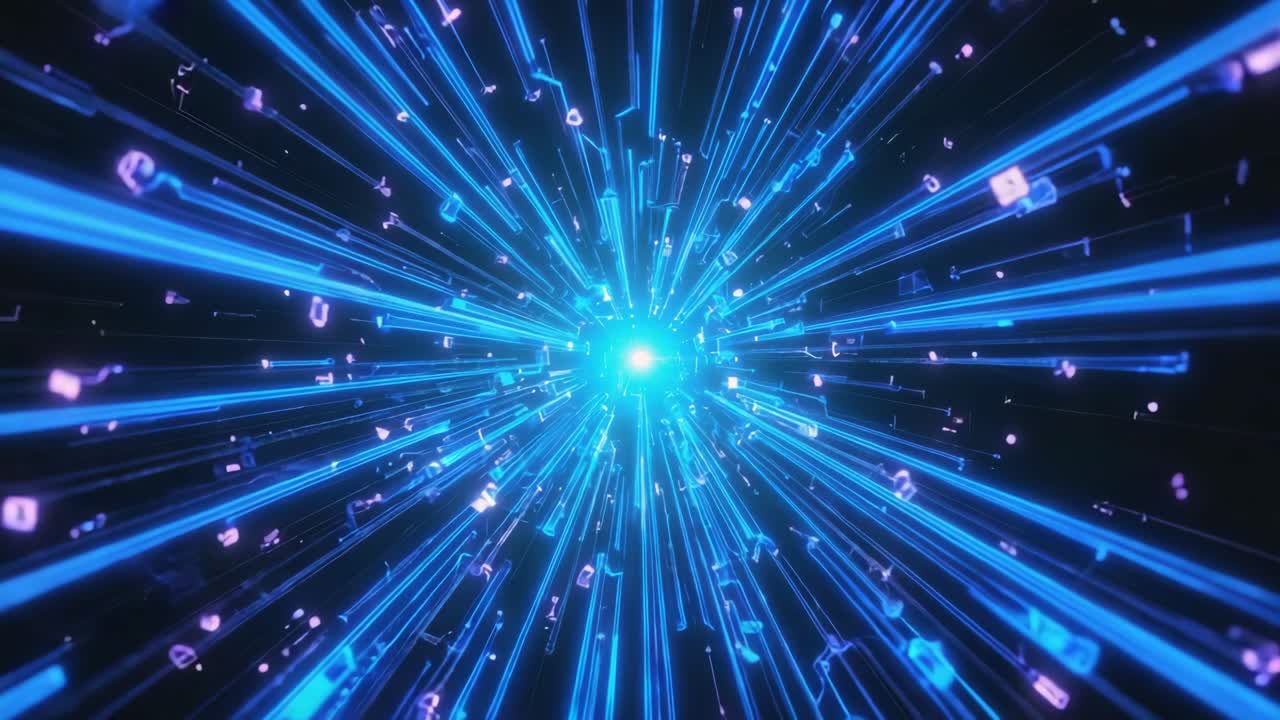 Abstract Blue Digital Data Flow