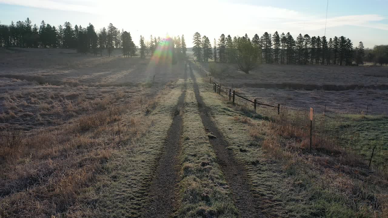 Sunrise over a Country Road