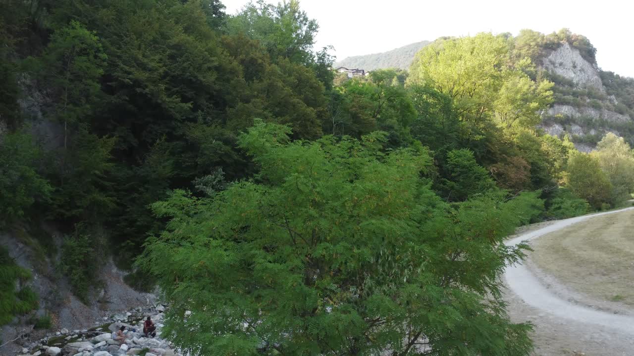 montañas en un cervatillo natural