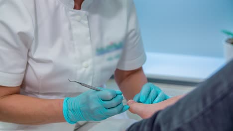 therapy of the client's feet