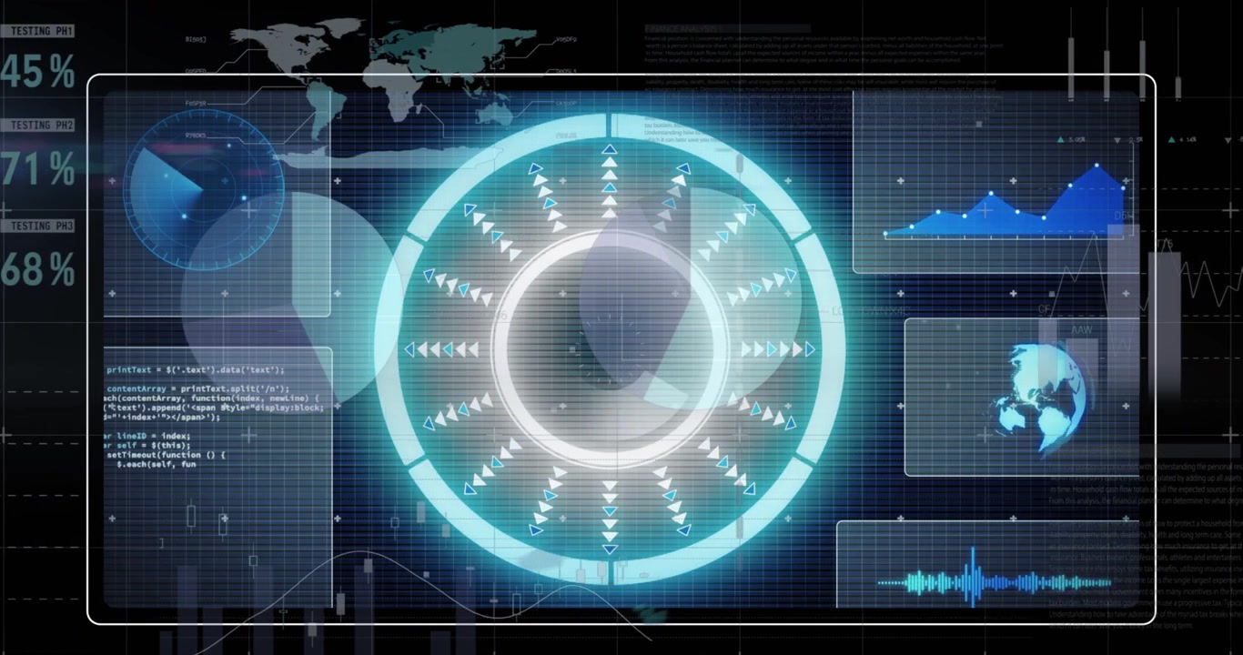 Animation of scope, data processing and statistics