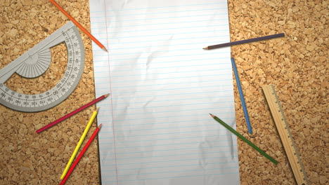 closeup table of student with notebook and pencil school background 1