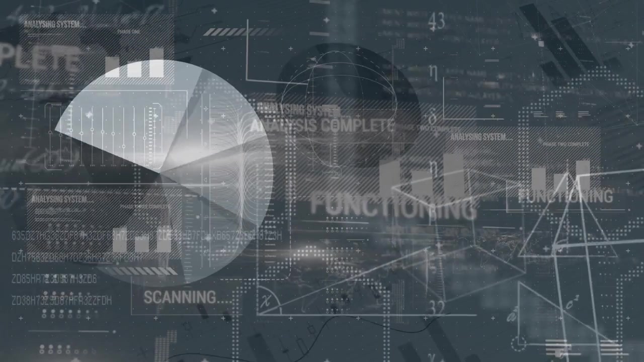 Animation of data processing on white background