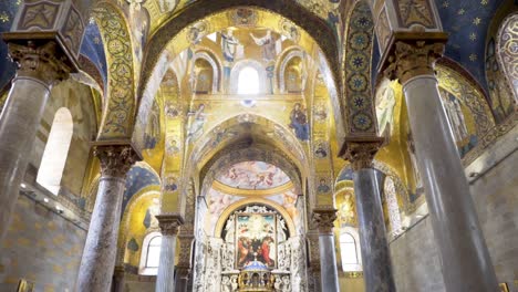 interior of a mosaic-decorated church