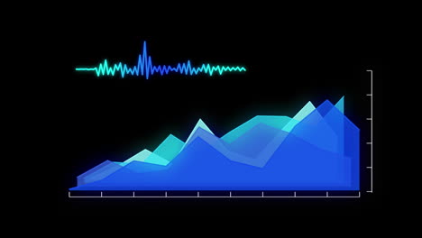 animación del procesamiento de datos financieros sobre un fondo negro