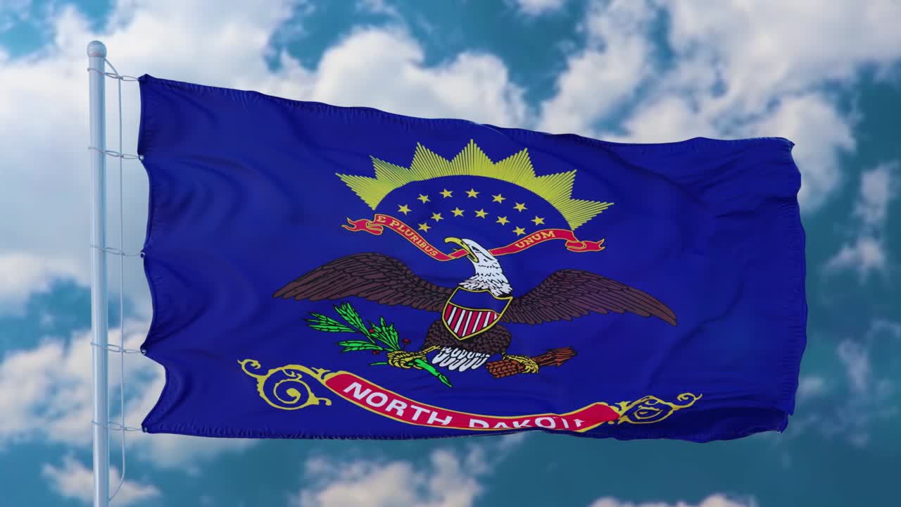 북다코타 주의 발이 바람에 흔들리는 파란 하늘의 배경