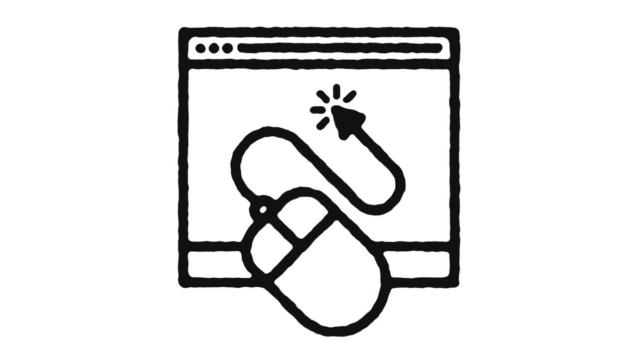 imágenes de animación del icono del ratón de la computadora y canal alfa