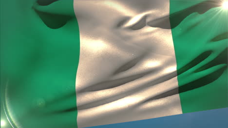 large nigeria national flag waving