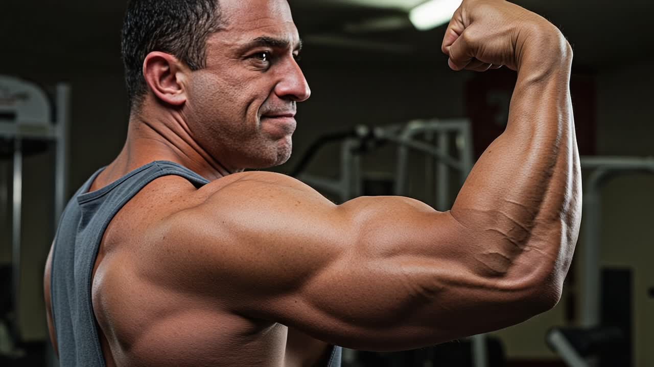 Inspiring Display of Strength: A Motivated Individual Showcases Impressive Muscle Definition and Dedication in a Gym Setting, Highlighting the Pursuit of Fitness and Health