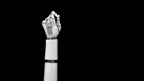 a robotic hand snaps his fingers to the beat.