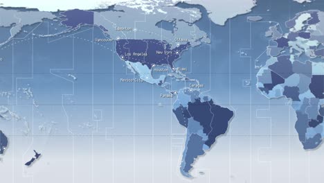 world map connections and cities. loopable. cyan.