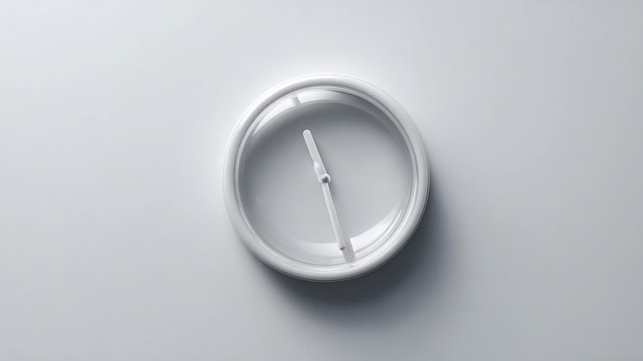 A Modern Minimalist Clock Displaying Time Progression with Clean Lines and Sleek Design, Capturing the Essence of Contemporary Aesthetics and Functionality in a Crisp Setting