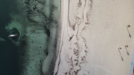 straight down view of beach and sea in spain