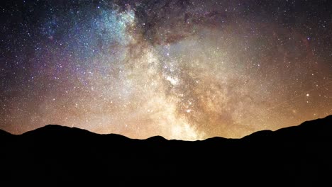 bright shining stars in night sky and milky way galaxy time lapse - 4k seamless loop motion background animation