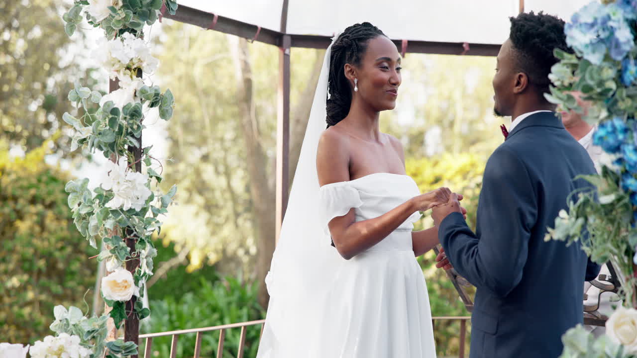 행복한 흑인 부부, 결혼식과 사랑의 키스