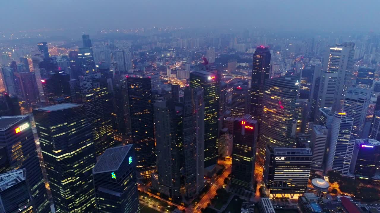 escena aérea de la ciudad de singapur video 4k