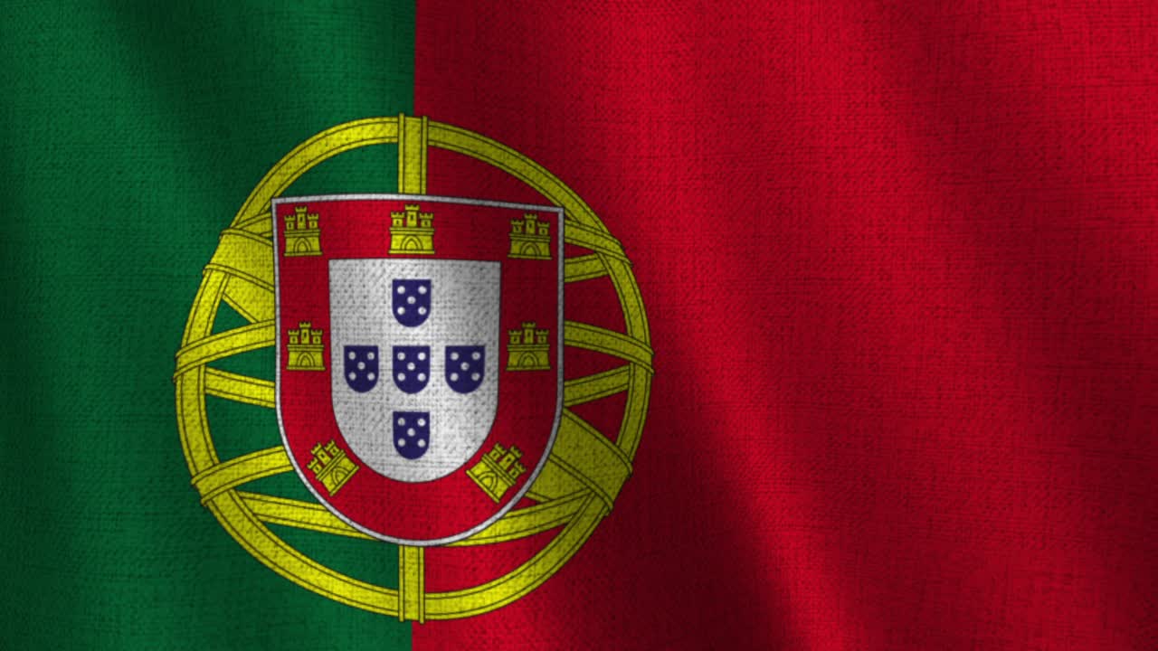 Loop Contínuo da Bandeira de Portugal Tremulando