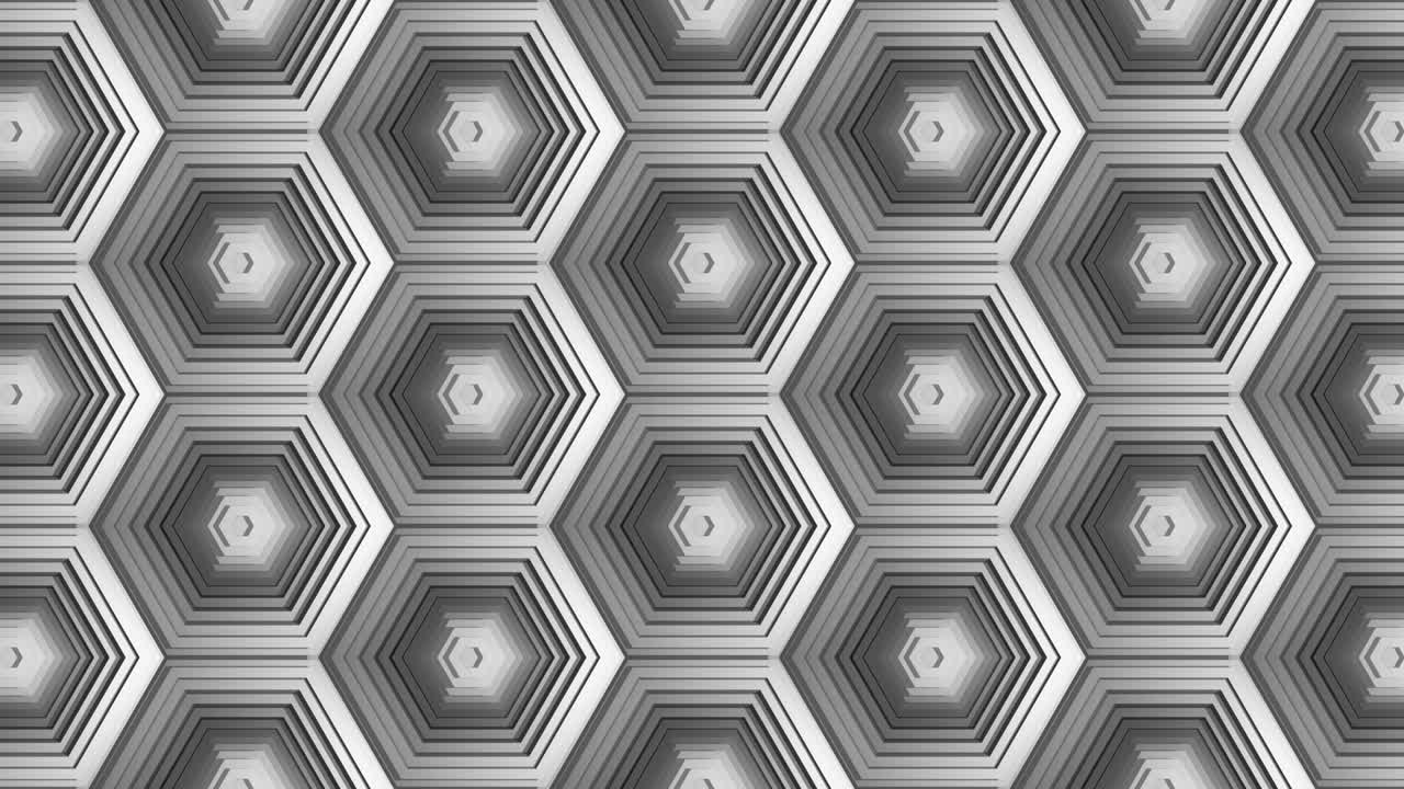 formas hexagonales tridimensionales múltiples fondo animado