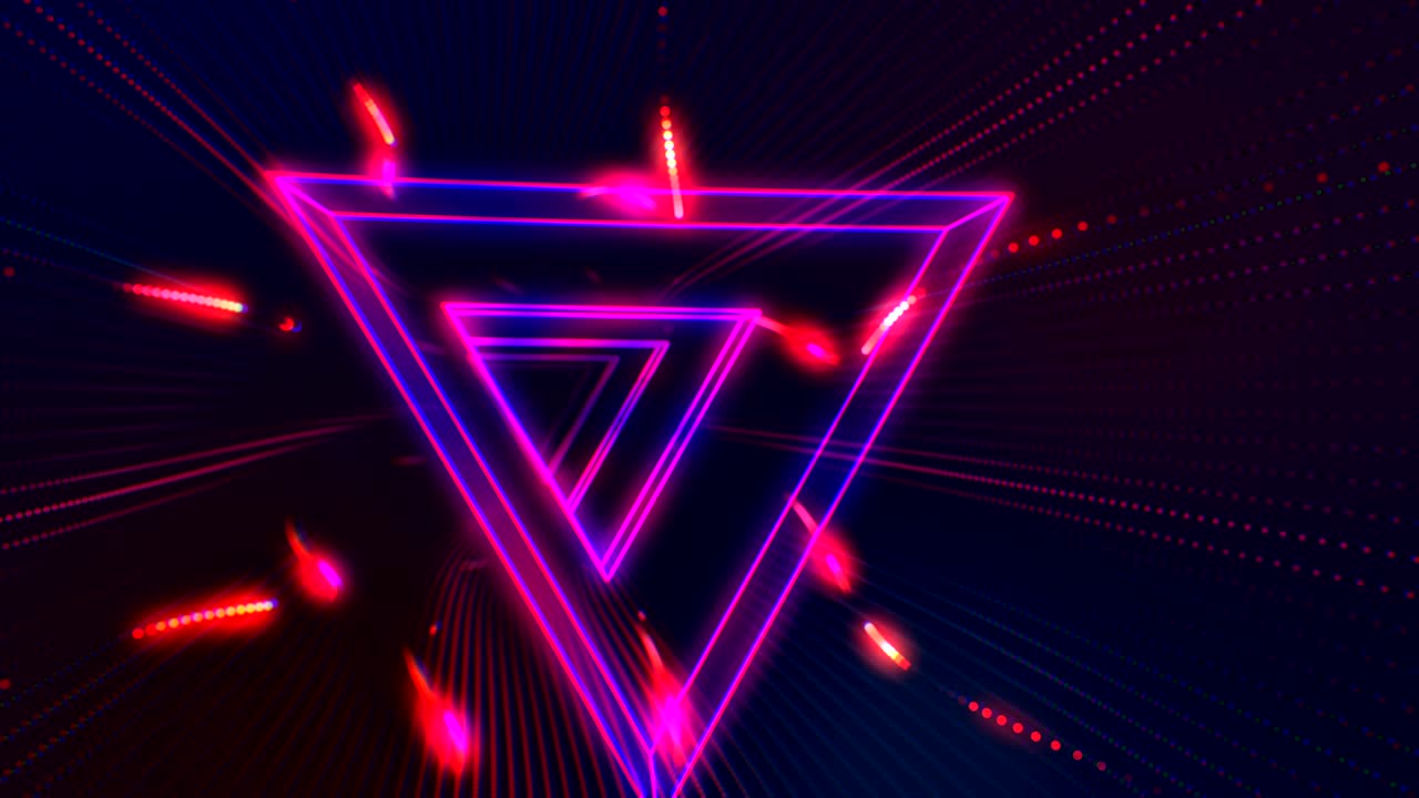 el túnel del triángulo futurista de hud es un bucle de vj sin costuras con gráficos de movimiento de neón 4k para led.