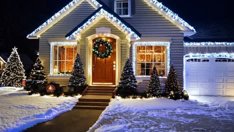 a house decorated for christmas