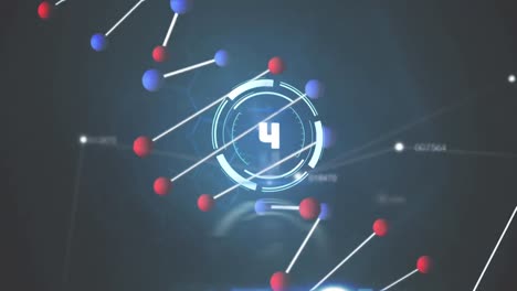 Animation-of-countdown,-dna-strand-and-data-processing