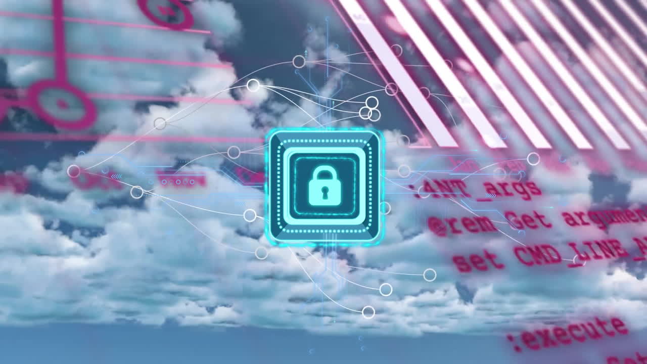 animación de un candado digital sobre el procesamiento de datos