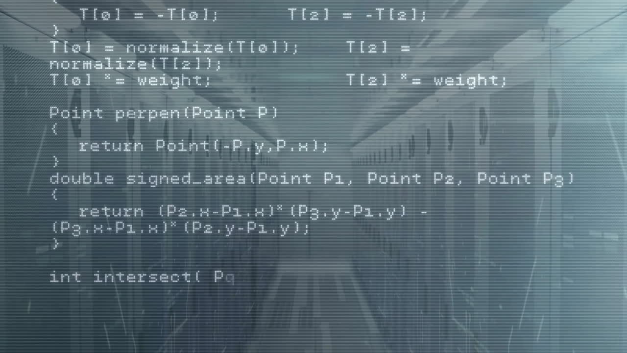 Animating computer code over server racks in data center