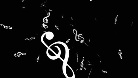 background with music note animation. music notes flying