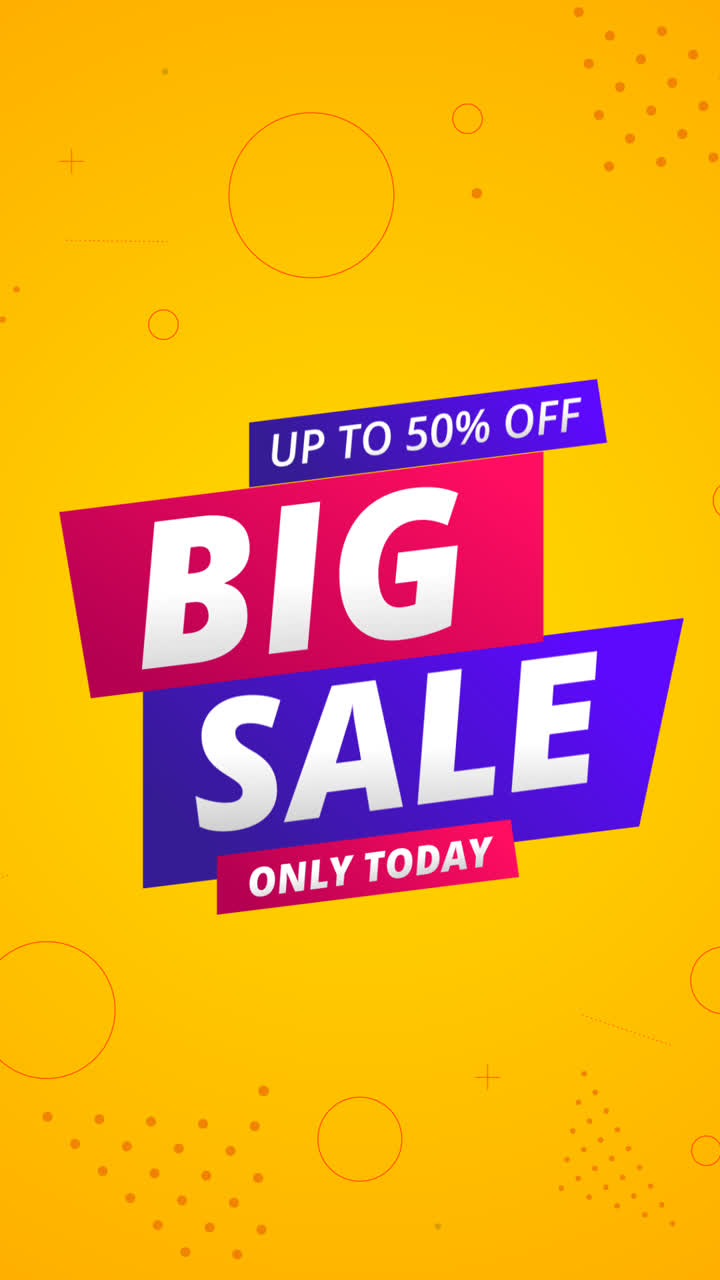 gráfico de movimiento de un estandarte de promoción de ventas abstracto