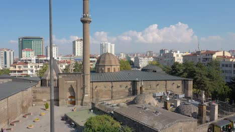 aerial view of hunat hatun mosque in kayseri