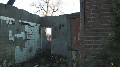 abandoned building in winter