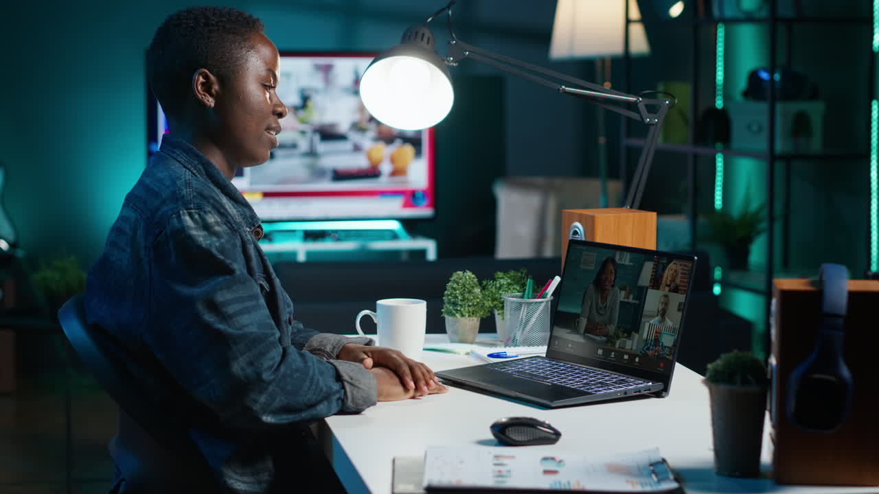Woman in Video Conference Call