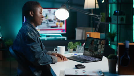 woman in video conference call