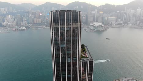 central hong kong bay and city skyscrapers