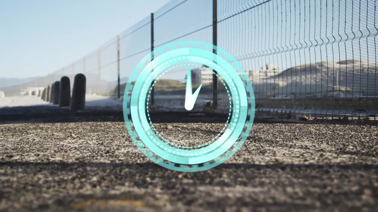 animación del reloj sobre el hombre que corre