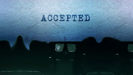 typewritten word "accepted"