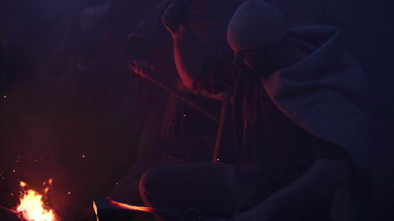 Medieval Blacksmith at Night