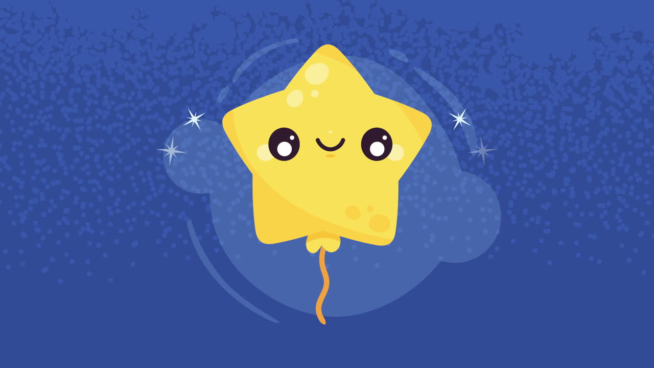 스타 풍선 헬 카와이 애니메이션