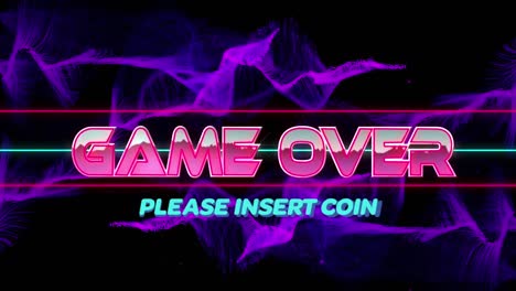 animación del juego y por favor inserte texto de moneda con líneas sobre fondo abstracto