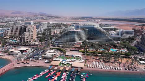 aerial view of eilat resort city and red sea coastline