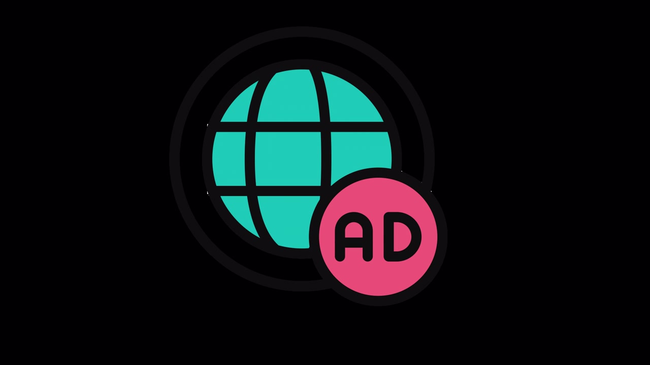 Animated Globe with AD Icon for Online Advertising