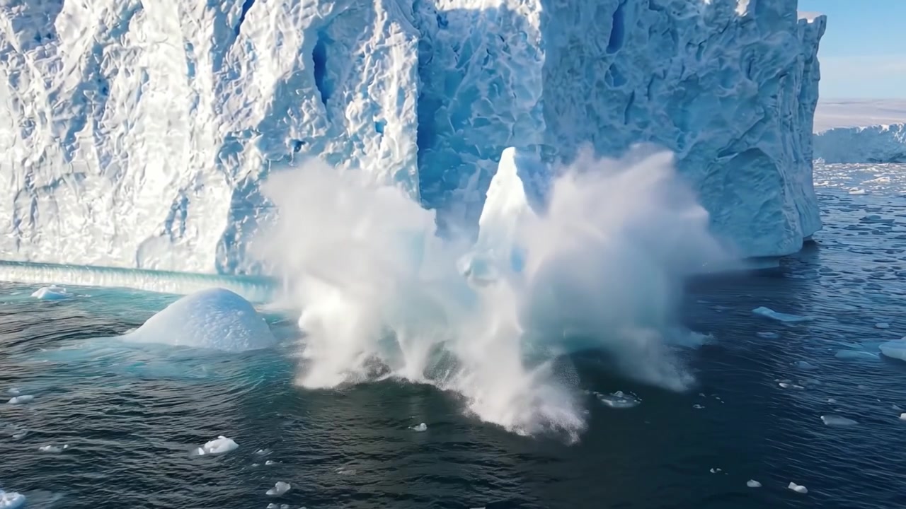 Schmelzende Eisberge und Gletscherformationen in Polargewässern: Eine beeindruckende visuelle Darstellung der Auswirkungen des Klimawandels auf arktische Landschaften