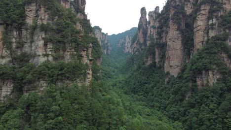 4k aerial of zhangjiajie national park in hunan province, china