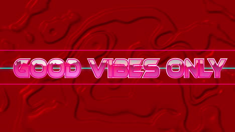 animación de buenas vibraciones sólo en el espacio abstracto rojo digital