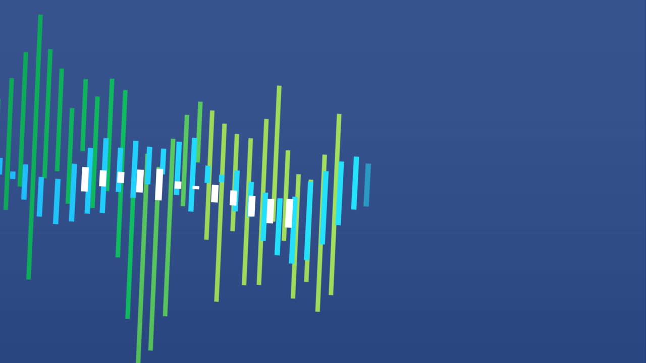 Animation of statistical data processing against blue background