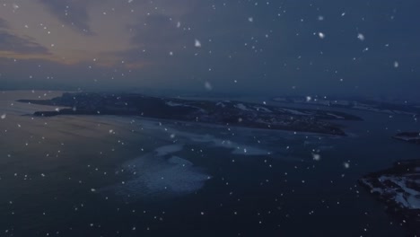 Animation-of-falling-snow-over-seascape